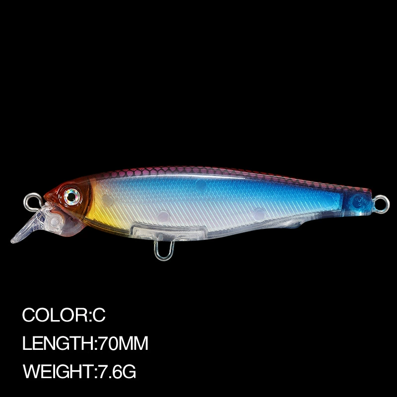 [路亚饵新款浮水远投米诺鱼饵仿生塑料硬饵70mm/7.6g钓鱼垂钓9095]
