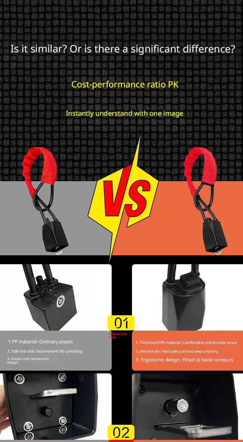 Car Steering Wheel Lock Anti-Theft Device, Thickened Safety Buckle Car Lock Rope Lock, Powerful Anti-Theft for Vehicles