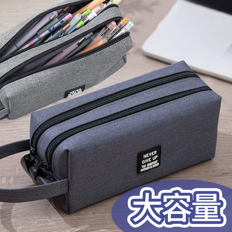 Пенал большой емкости с кодовым замком для мальчиков и девочек, учащихся начальной школы, Корейский простой двухслойный Многофункциональный пенал