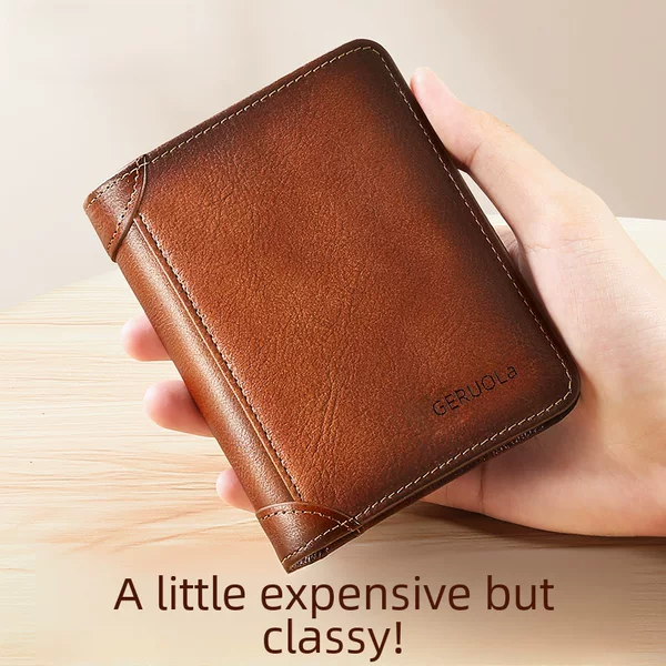 Factory Direct Sales Wallet Men's Genuine Leather Anti-Theft Brush Ultra-Thin Multi-Card Slot Short Wallet Rfid Cross-Border Export Wholesale