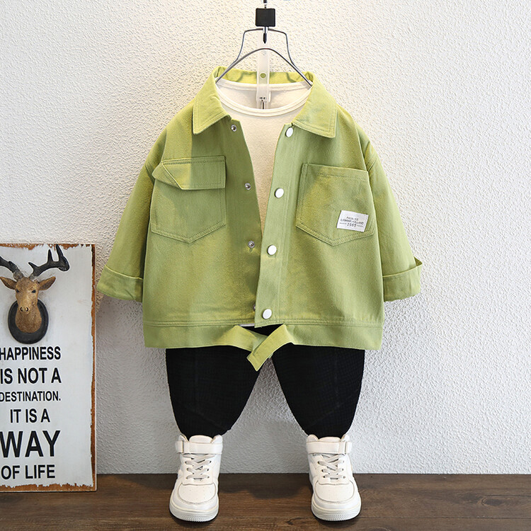 Manteau vert fruit pour garçon 2024 Printemps Automne Vêtements Belle veste tendance cool Moyen et petit enfants Style étranger_voghion.com