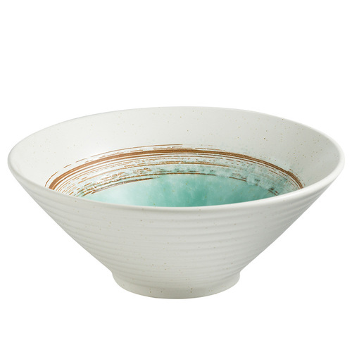 Creative ceramic bowl Japanese ramen bowl household noodle soup large bamboo hat bowl commercial trumpet bowl tableware set wholesale