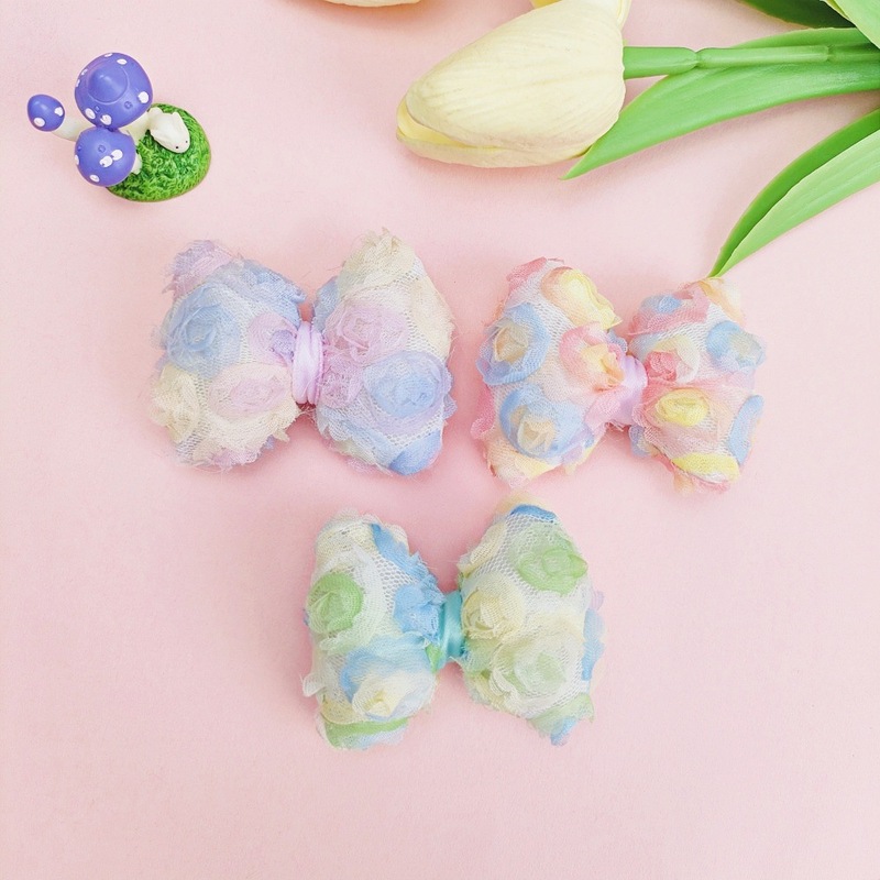 夏の新しい立体綿充填リボンレースフラワーラブボーンノットヘアアクセサリー靴と靴下アクセサリーバッグアクセサリー|undefined
