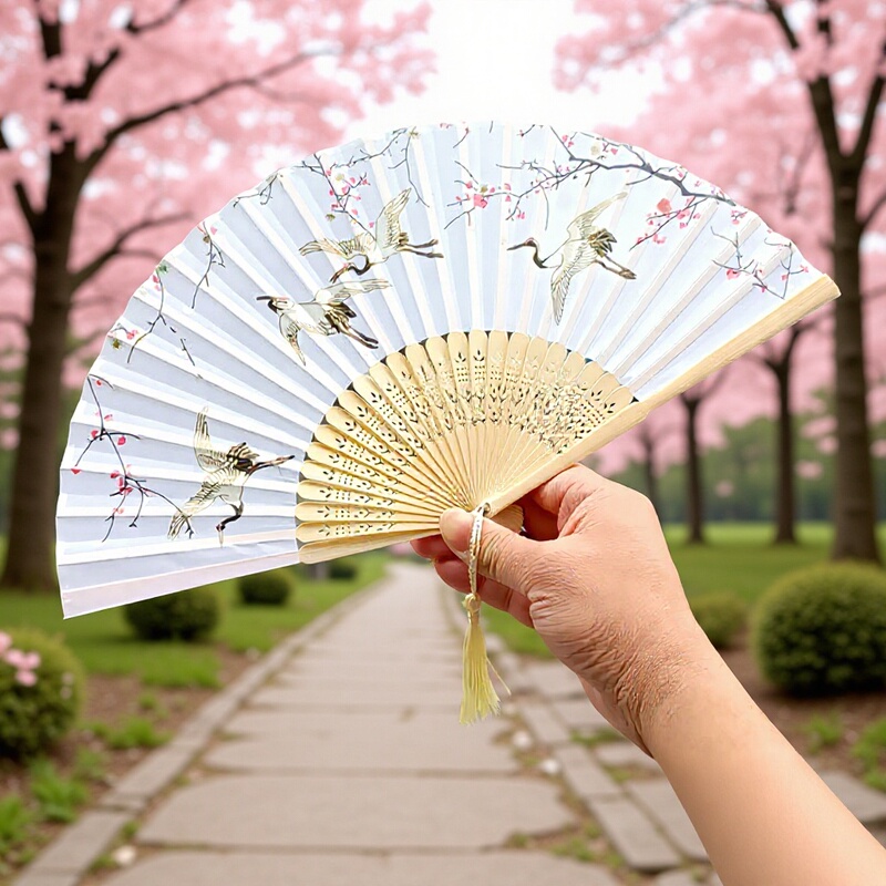 Ancient Style Foldableing Fan for Women, Small Silk Fan, Chinese Style Bamboo Craft Gift Fan, Japanese Style Foldableing Classical Dance Fan