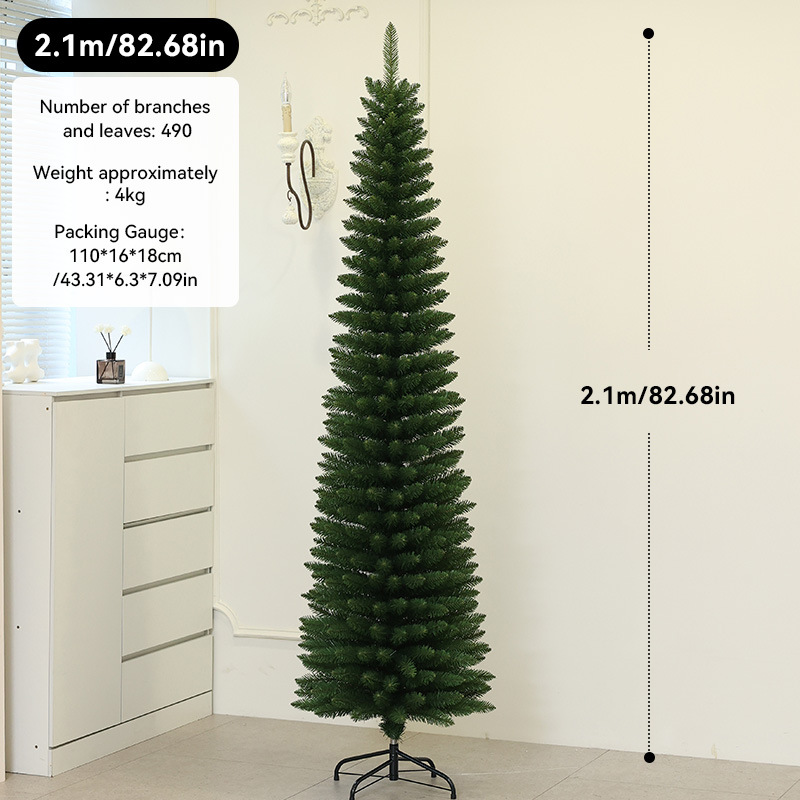 árbol de navidad criptografado árbol de navidad grande verde agudo delgado árbol de lápiz delgado árbol de simulación de árbol de navidad