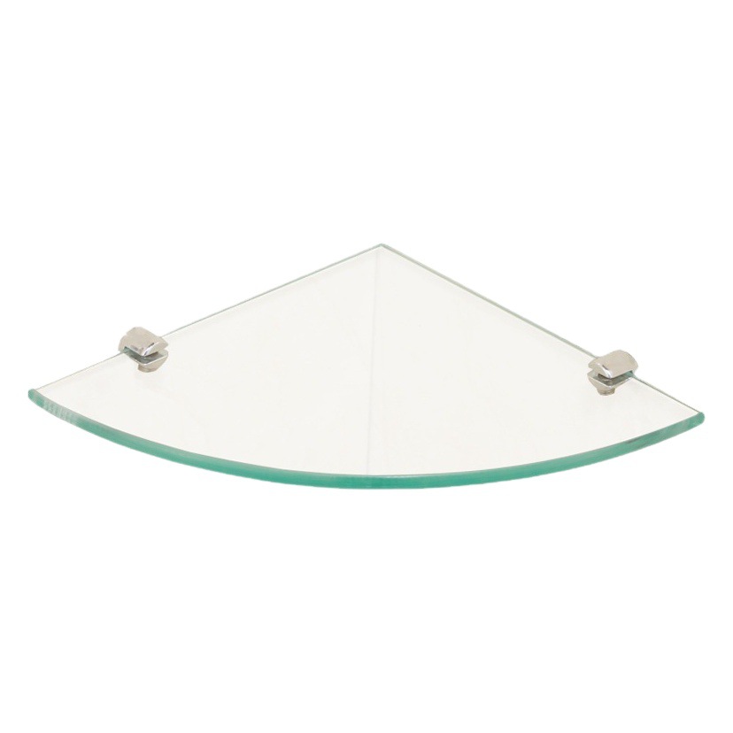 Cross-border toilet bathroom shower room 20/24/30cm fan-shaped corner triangular tempered glass rack