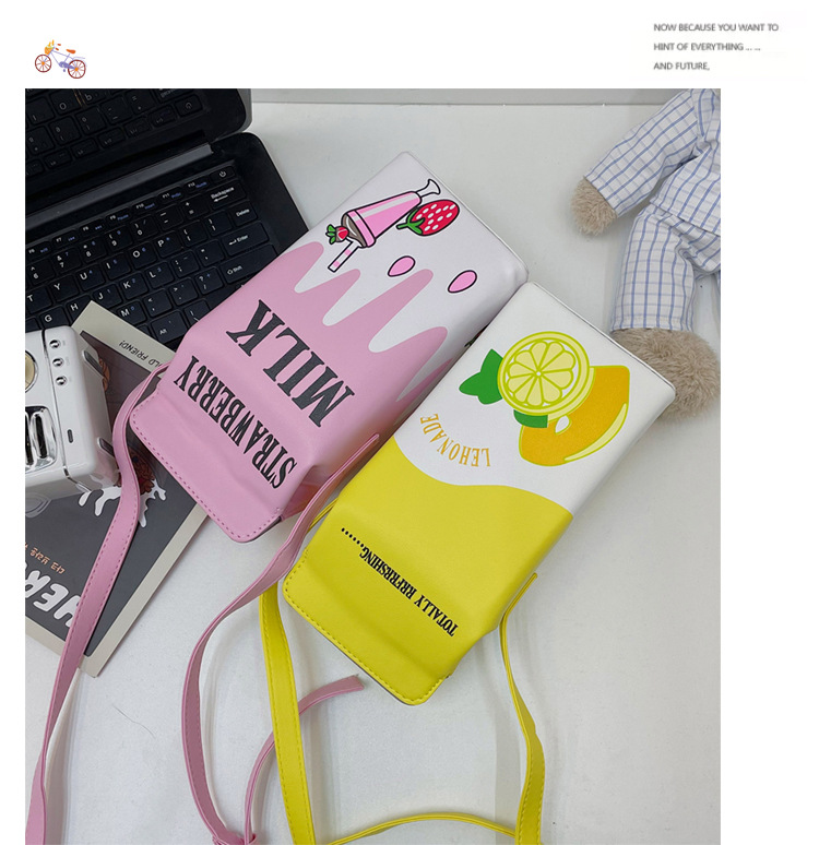 Small Pu Leather Fruit Square Buckle Crossbody Bag display picture 22