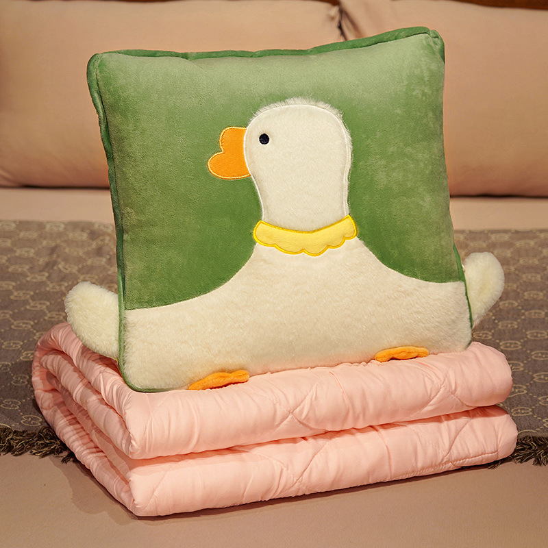 Cojines de dibujos animados gansos dos en uno almohada plegable cojines de coche de oficina siesta almohada sofá