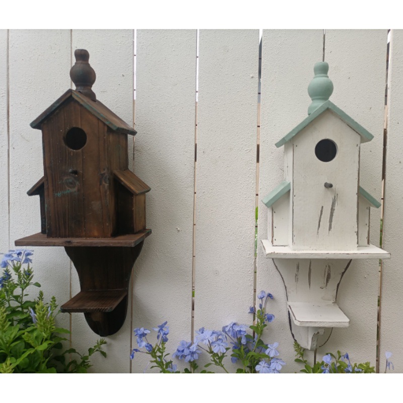 跨境爆款户外花园木质鸟屋庭院墙饰壁挂别墅民宿阳台墙壁装饰挂件