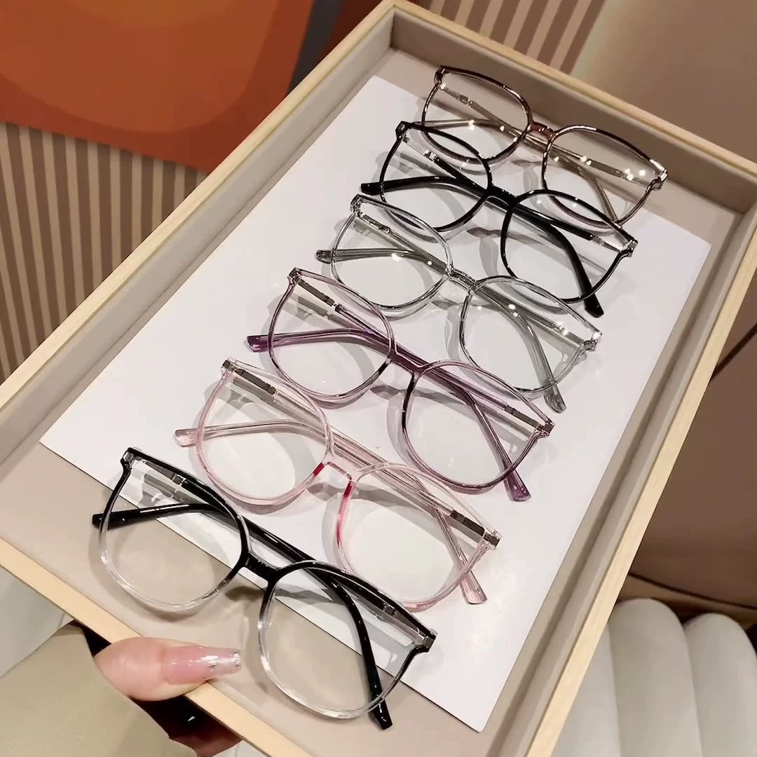 Korean-Style Trend Glasses, Anti-Blue Light Lenses, Fitted Frame — Multiple Colors & Powers