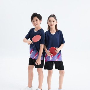 Children's Table Tennis Training Clothes for Men and Women, Competition Volleyball Clothes, Quick-Drying Sports Short-Sleeved Tops, New Style