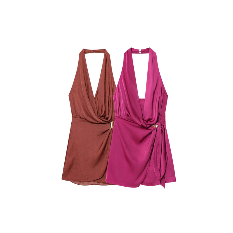 Foreign Trade Wholesale Summer New Sexy Sexy Deep V Neck Gold Embellished Halter Neck Mini Dress 3897111 Foreign Trade Wholesale Summer New Sexy Sexy Deep V Neck Gold Embellished Halter Neck Mini Dress 3897111