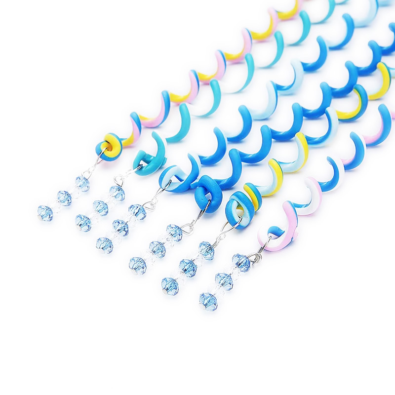 탄력있는 머리 땋기 도구 블루 시리즈