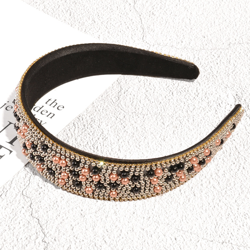 Round Pattern Women'S Gender Simple Style Round Rhinestone Inlay Rhinestones Pearl Hair Band 1 Piece