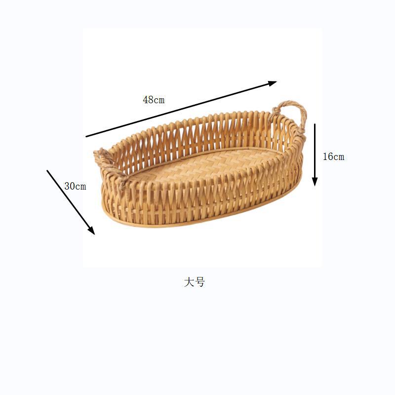 Cestas de frutas de caña tejidas a mano pan pan al vapor sala de estar canasta de estilo retro chino