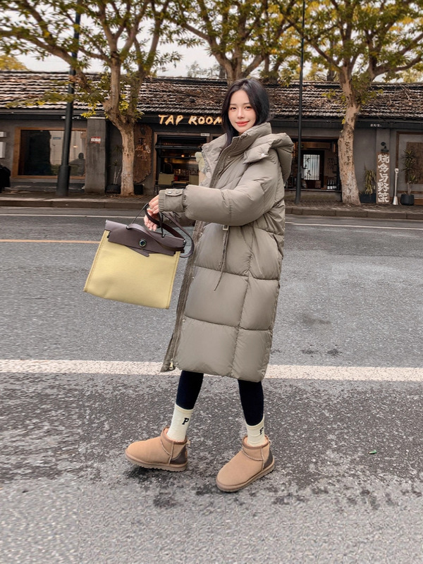 咖色羽绒棉服女2025年新款冬季加厚中长款棉袄宽松保暖设计感外套|undefined