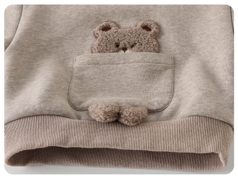 Completo bambino imbottito in pile autunnale stile alla moda_voghion.com