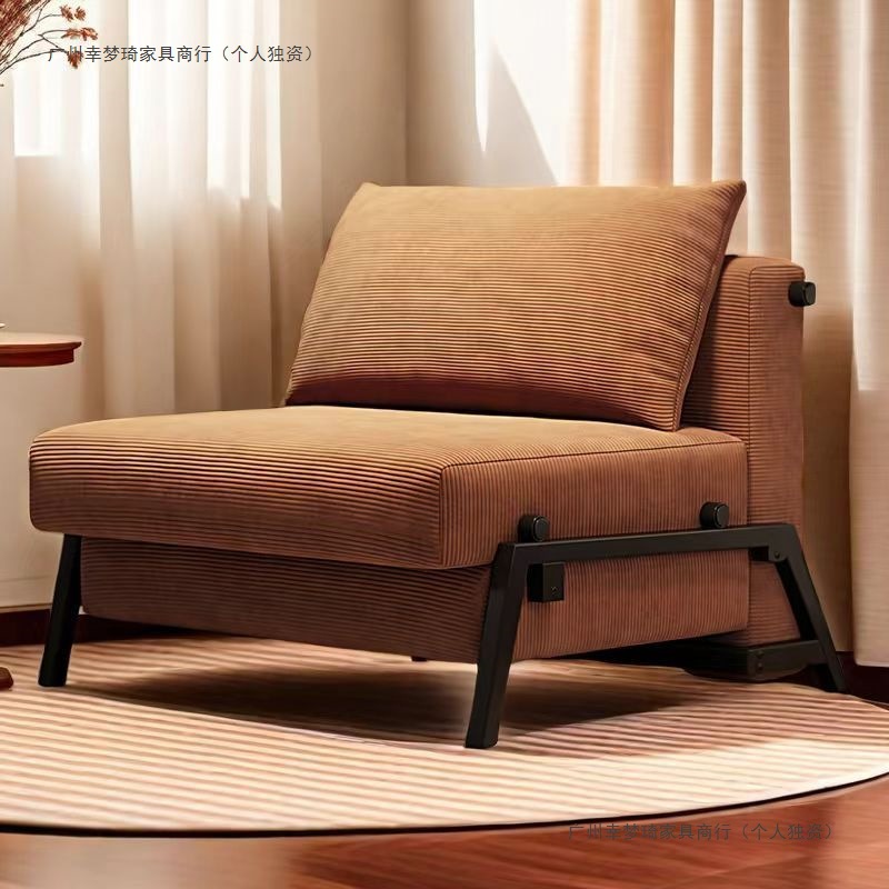 Foldable Multifunctional Dual-Purpose Sofa Bed Corduroy Single Small Apartment Living Room Study Double Office Balcony 2