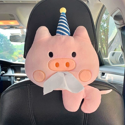 hanging tissue box, creative and — Car tissue box/set - birthday-piggy-elastic-band-without-buckle