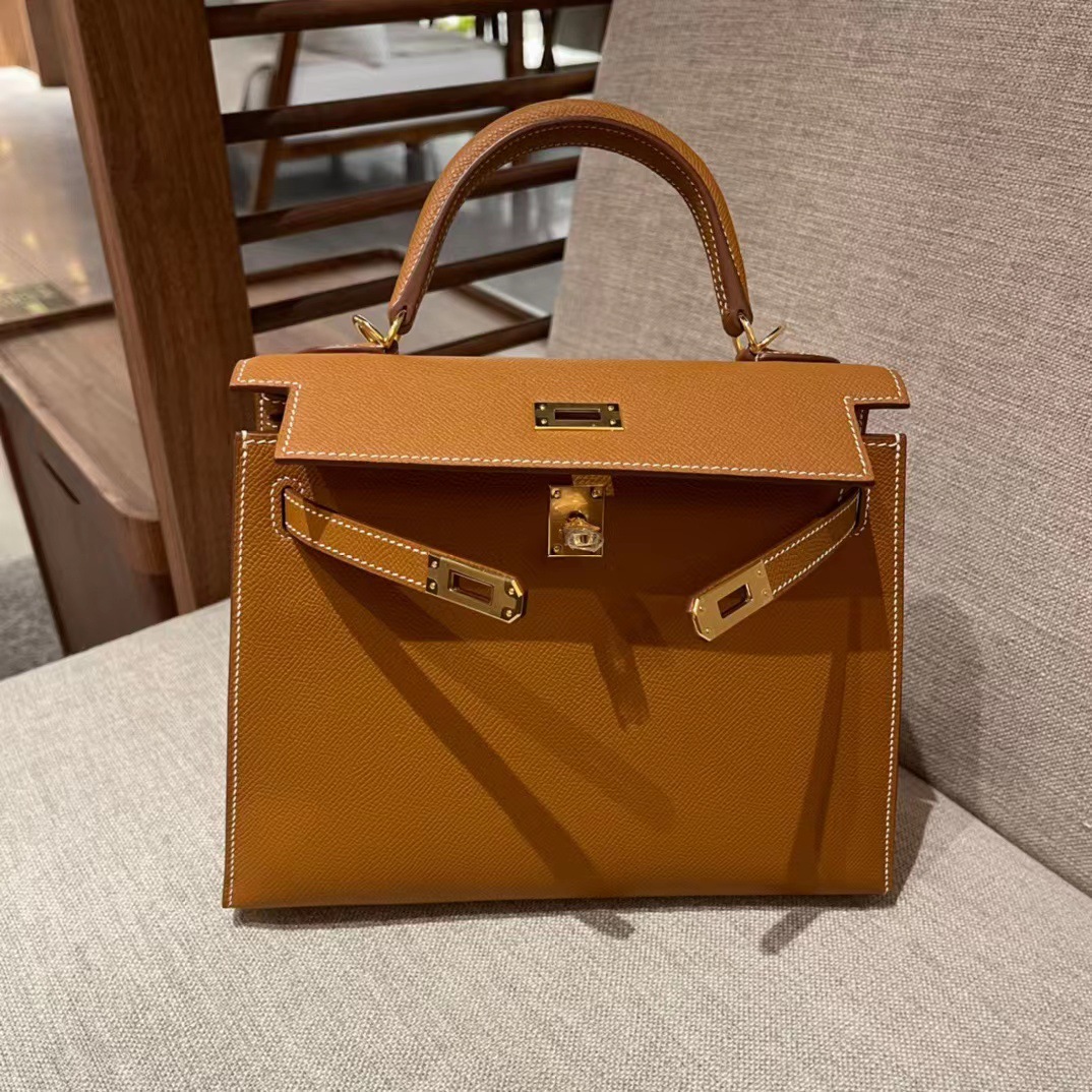 Bolso Kelly mini de cuero genuino, nuevo 2025, para mujer, versátil, al por mayor