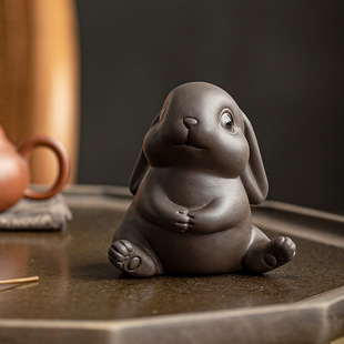 Purple Sand Rabbit Tea Pet Ornaments Tea Play Tea Fun Boutique Tea Table Accessories Creative Personality Rabbit Year Home Tea Art Decoration