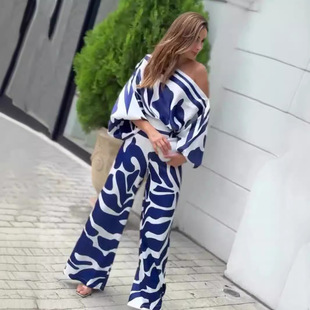 2024 Summer New All-match European and American Fashion Slim Casual Women's Dress Color Commuter Trousers Jumpsuit