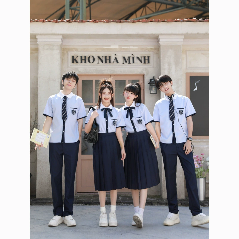 Классная форма в студенческом стиле, летняя форма с короткими рукавами для школьников, выпускной сезон, школьник, спортивная встреча, униформа для выступления хора, костюм