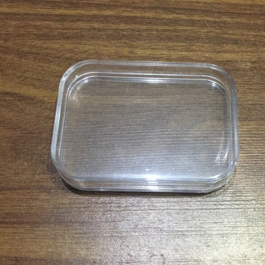 厂家直销 8.2*6*1.7cm PS粉扑塑料盒小饰品配件收纳盒透明包装盒