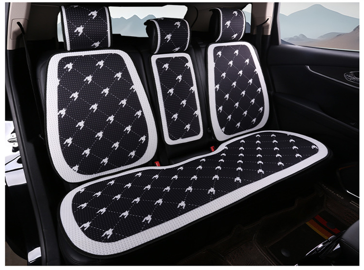 New Car Seat Cushion, Universal for All Seasons, Linen Seat Cushion, Half-Wrapped Waist-Cushion, Summer Cooling Pad, Non-Slip Breathable Seat Cushion Cover