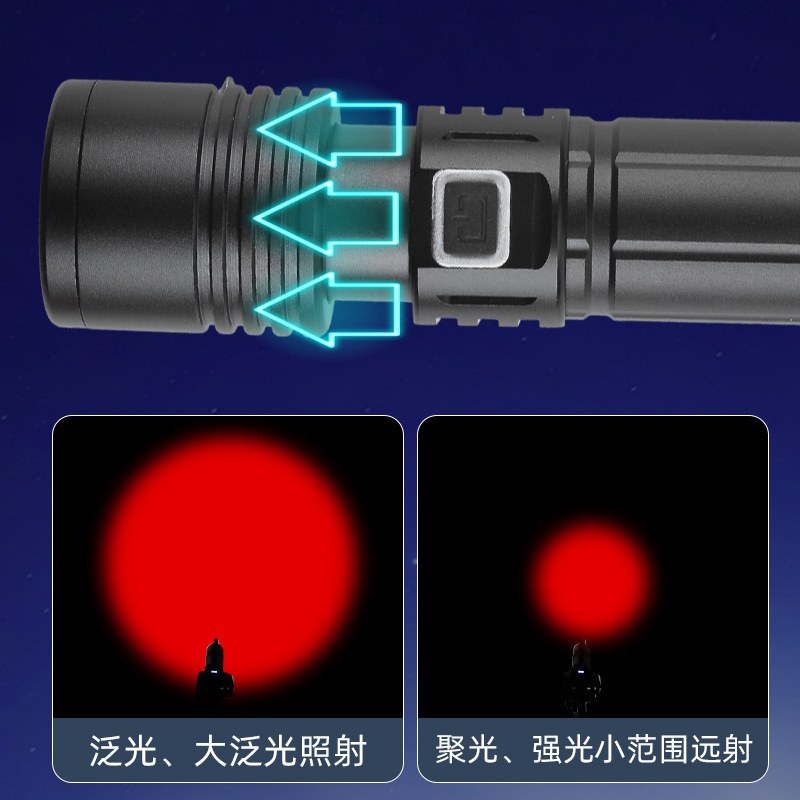 Lámpara de luces de luces de luces de cuatro colores zoom daylight linterna de carga fotos al aire libre linterna de luz brillante al por mayor