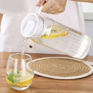 Acrylic Transparent Cold Water Kettle 1.1L/Piece Simple Vertical Stripes Cold Water Kettle Juice Kettle Tie Kettle Beverage Kettle