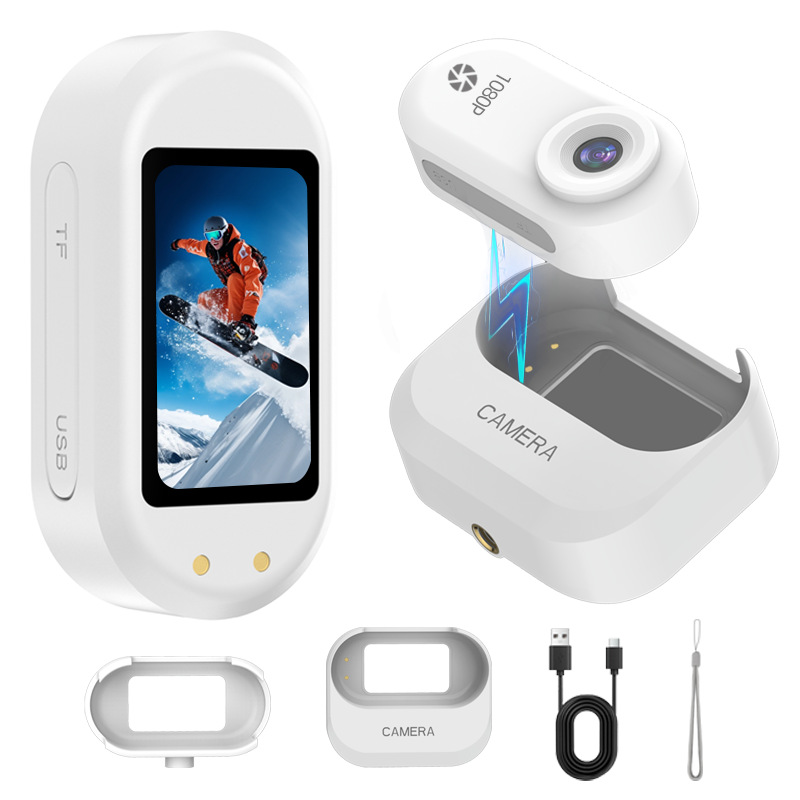 [you need to provide your own memory card] white + magnetic charging compartment