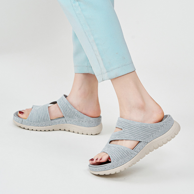 L1902 - 3 Amazon Europa y los Estados Unidos sandalias deportivas casuales nuevas 2025 velcro hueco grueso zapatillas de mujer frías
