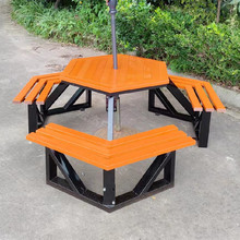 户外公园桌椅连体组合桌棋盘方桌创意套桌凳小区休闲长桌工厂批r&