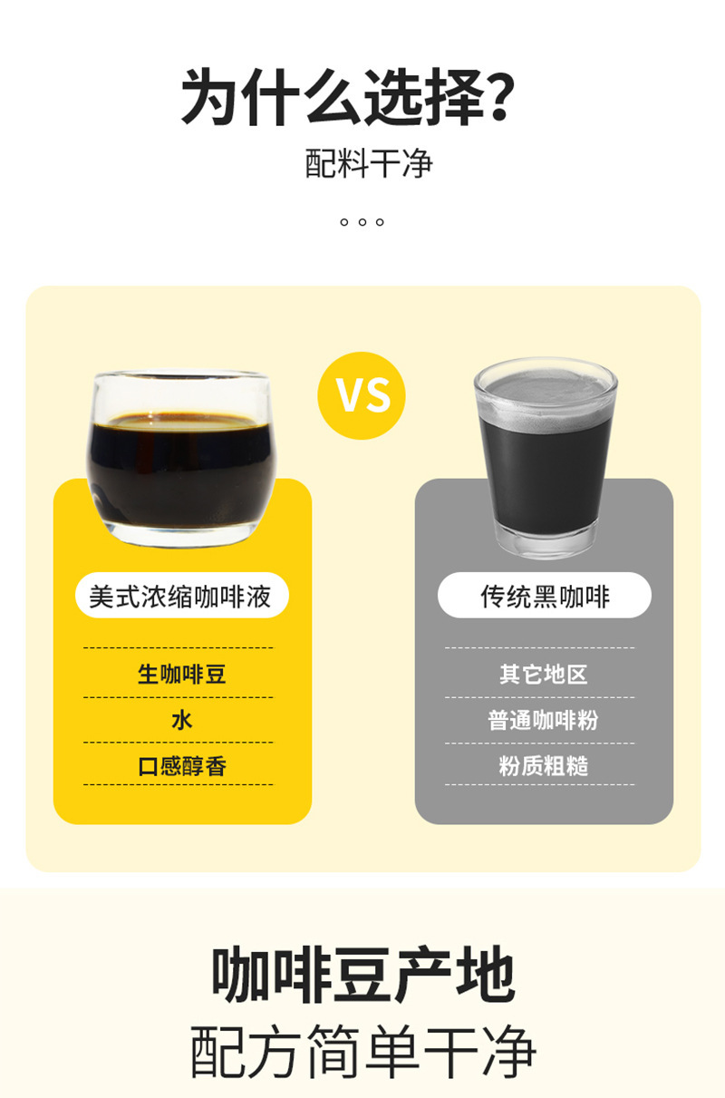 American Espresso Coffee Liquid 210ml Sugar Free Black Coffee Concentrate Portable 7 Sachets quality and texture