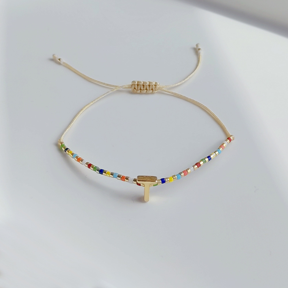 5g Weight Bracelets Classification 1 Piece Quantity Daily Occasion Seed Bead Material Letter Pattern Women'S Gender Knitting Design Fashion Style Fashion Letter Seed Bead Knitting Women's Bracelets 22