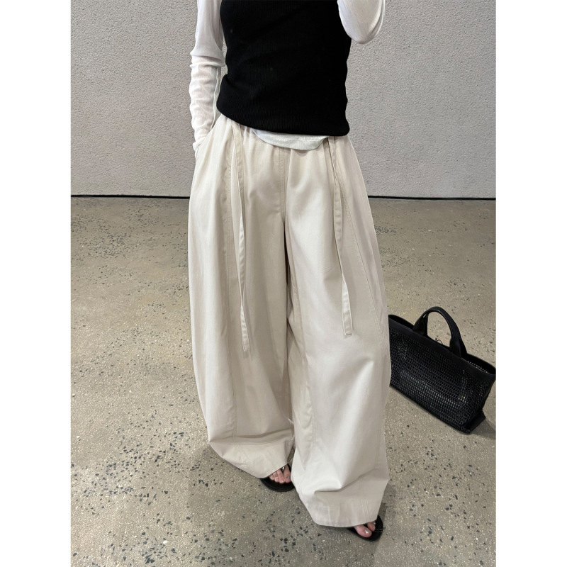 Tg Slimming Pants Cocoon-Shaped Cut Loose and Unrestricted Wide-Leg Casual Pants for Women 2026 Spring Long Pants 26235