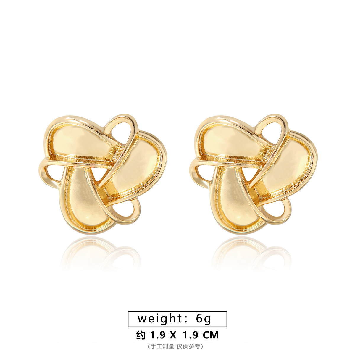 ALEH070-A Gold entwined petal earrings