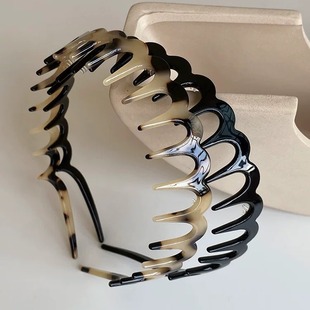 Demi-season high scalloped wavy headband for face washing, hair accessory, new collection, high-quality style