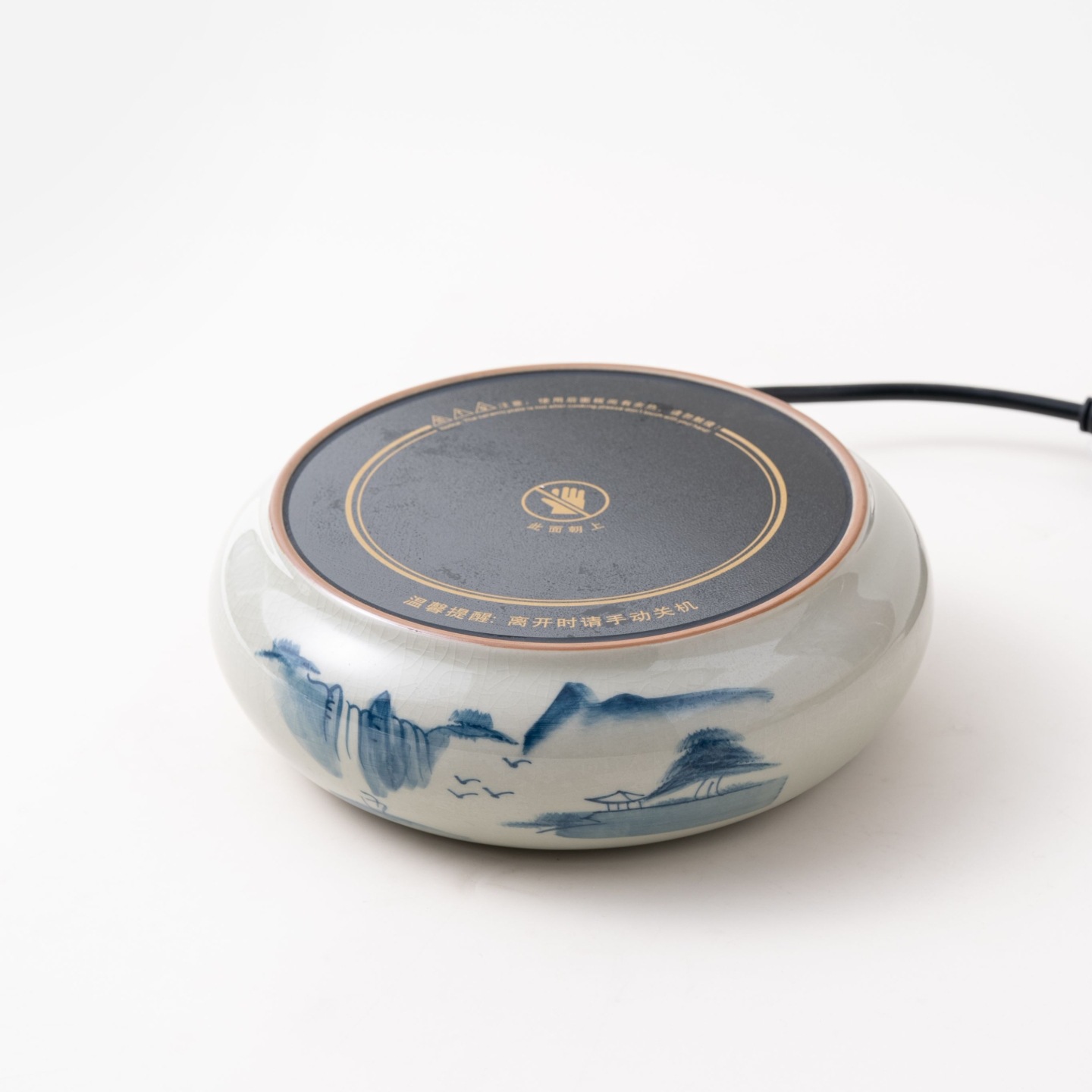 Ge Ware Electric Ceramic Stove with Hand-Painted Crackle Glaze, 100W Power Rapid Tea Brewing Stove, Kung Fu Tea Set, Battery Stove
