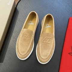 【红底鞋】意大利高端新款真皮男士休闲皮鞋套脚乐福鞋一脚蹬懒人