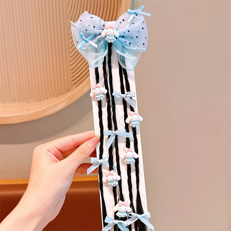 Niños peluca púrpura trenzas Sanli Kuro alta cola de caballo arroz cuerda de cabeza de cabello adorable niñas correa de pelo