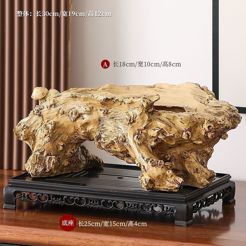 베이스가 있는 대형 죽은 나무 뿌리 장식 냄비