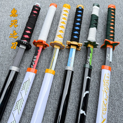 木制鬼灭之刃cos日轮刀炭治郎时透我妻蝴蝶忍炼狱富冈玩具不开刃