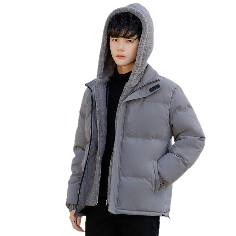 Large Size Fake Two Cotton Clothes Men's Loose Casual Thickened Fleece_viptrois.com