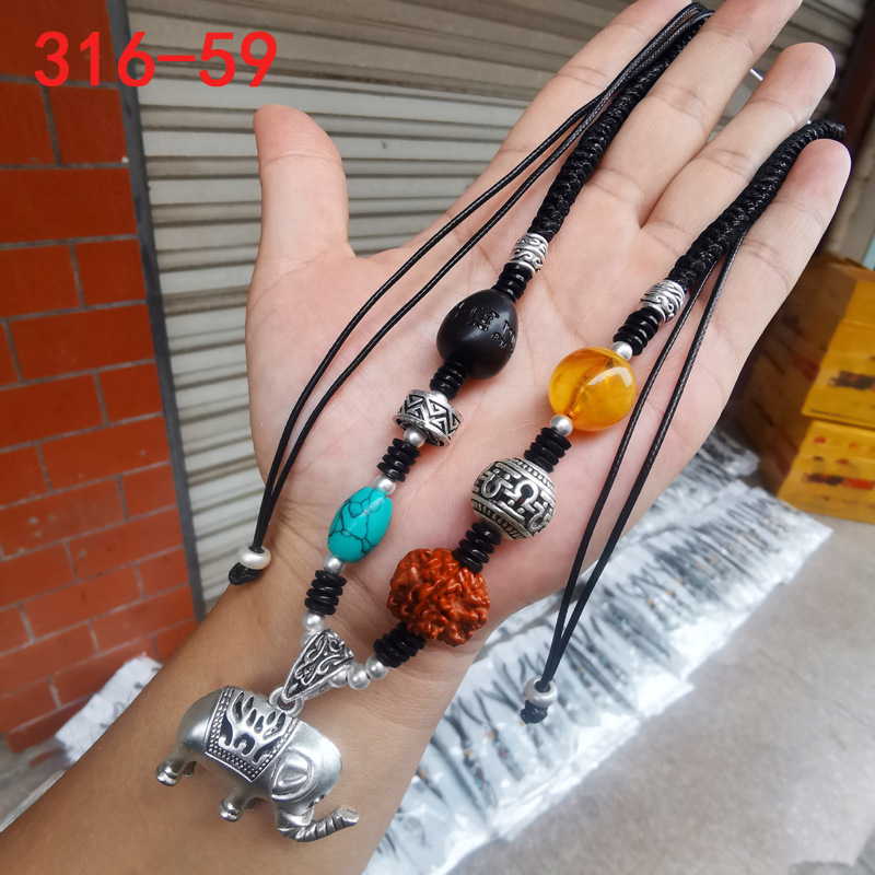316仿古银项链毛衣链女饰品民族风复古抖音直播暴手工编绳艺长款|undefined