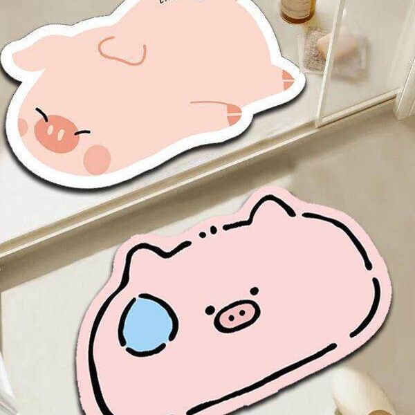 Cartoon Cute Animal Diatom Mud Floor Mat for Bathroom Entrance, Water-Absorbent, Dirt-Resistant, Non-Slip, Quick-Drying Bathroom Mat Cartoon Cute Animal Diatom Mud Floor Mat for Bathroom Entrance, Water-Absorbent, Dirt-Resistant, Non-Slip, Quick-Drying Bathroom Mat