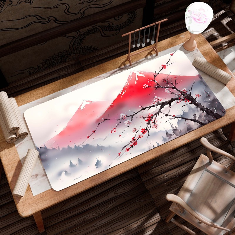 特大古画風景柄マウスパッド、キーボードパッド、特大厚手縁取りオフィスデスクパッド、ワンピース販売|undefined