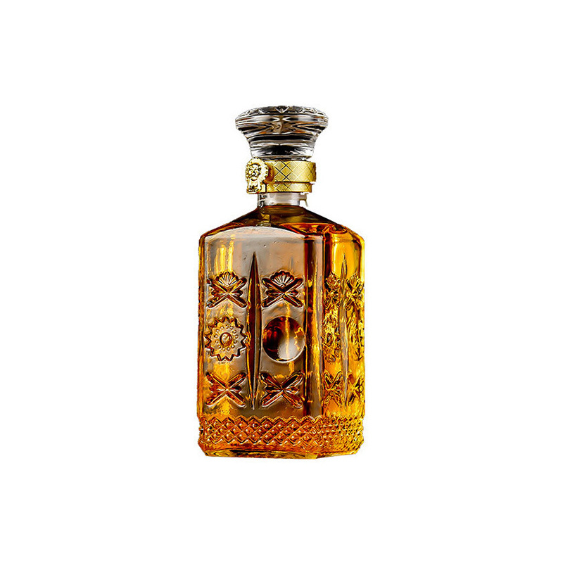 Botella de vino de vidrio cuadrado conjunto de vino transparente botella de vino extranjero olla de vino whisky botella de vino decantador al por mayor