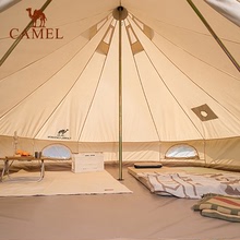 【隐】骆驼户外露营帐篷可折叠大型野营金字塔棉布防雨蒙古包